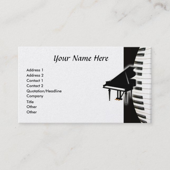 Piano Keyboard Business Card (Front)