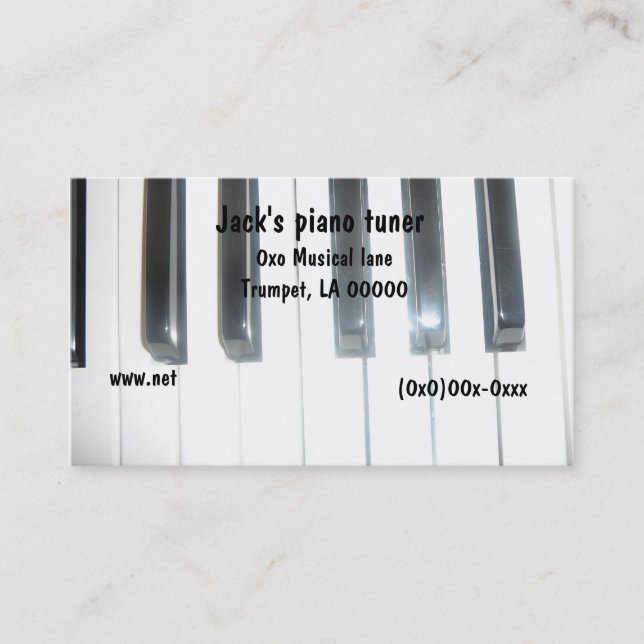 Piano keyboard Business Card (Front)