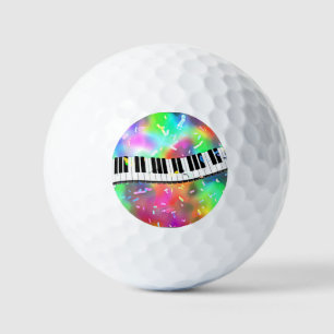 Piano Keyboard colourful music theme, Golf Balls