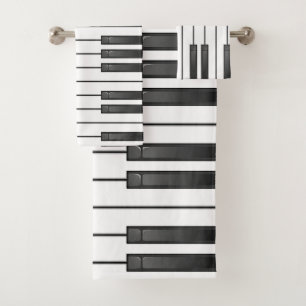 Piano Keyboard Design Bath Towel Set