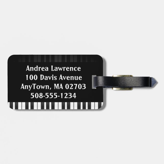 Piano Keyboard Design Luggage Tags (Back Horizontal)