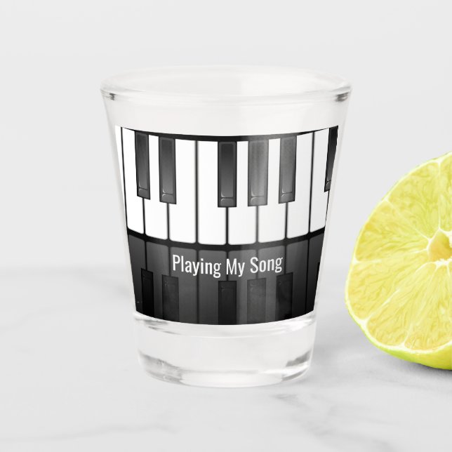 Piano Keyboard Design Shot Glass (Front)