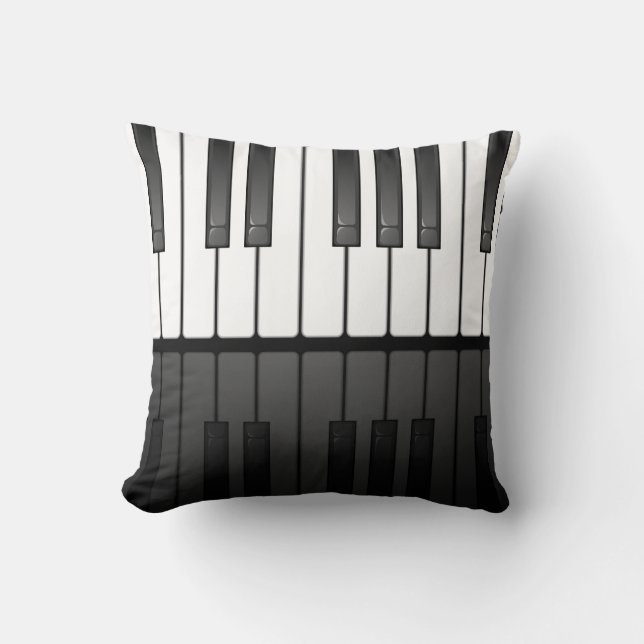 Piano Keyboard Design Throw Pillow (Front)