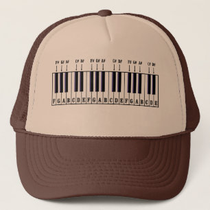 Piano Keyboard Diagram Trucker Hat