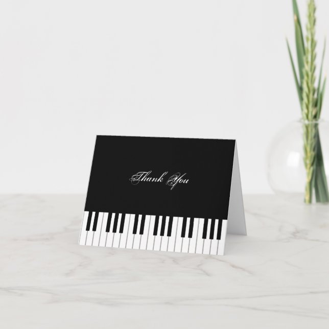 Piano Keyboard Elegant Personalised Musician's Thank You Card (Front)