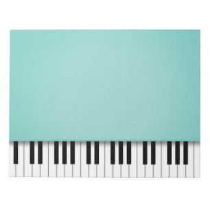 Piano Keyboard Fun Aqua 8.5x11 Music Notepad