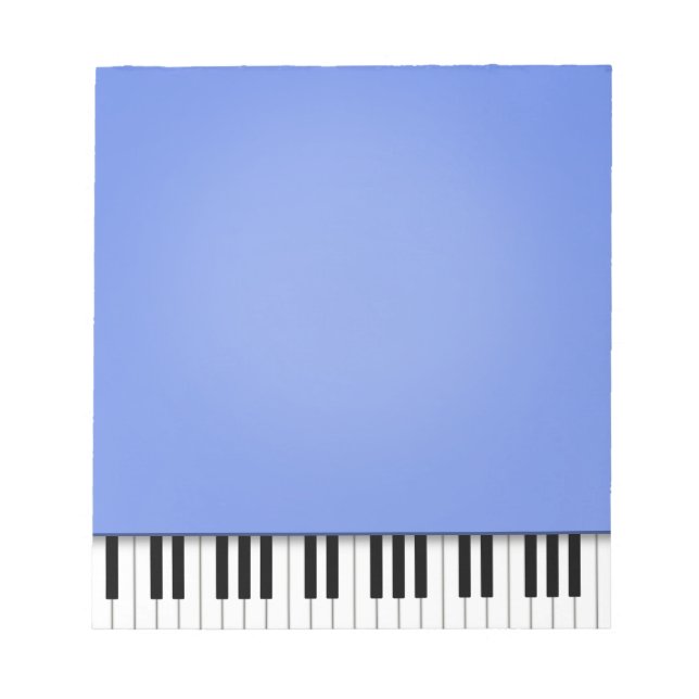 Piano Keyboard Fun Blue 5.5x6 Music Notepad (Front)