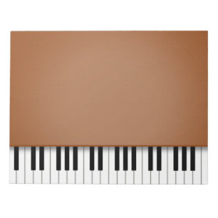 Piano Keyboard Fun Brown 8.5x11 Music Notepad