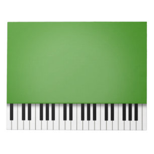 Piano Keyboard Fun Green 8.5x11 Music Notepad