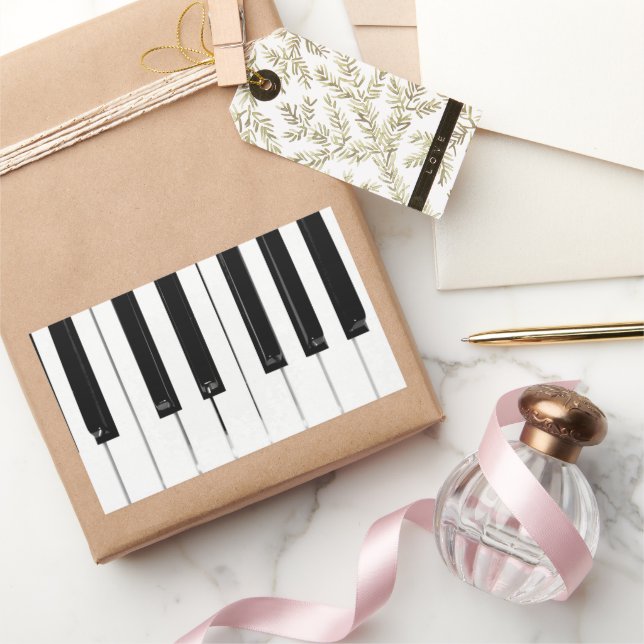 Piano Keyboard Keys Rectangular Sticker (Gifting)