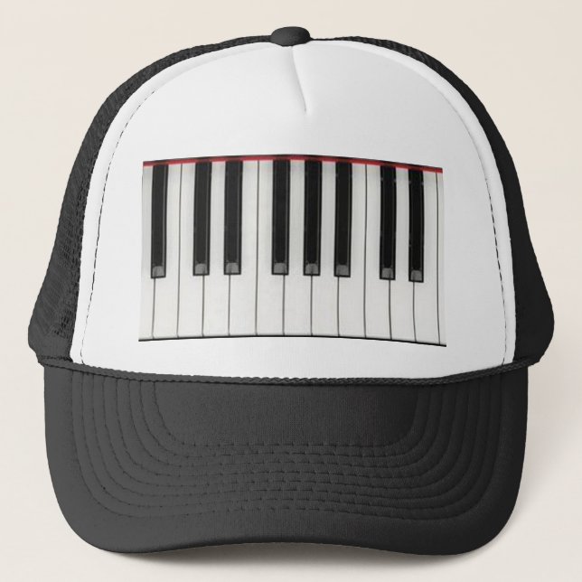 Piano Keyboard Keys Trucker Hat (Front)