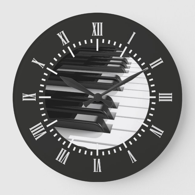 Piano Keyboard Large Clock (Front)