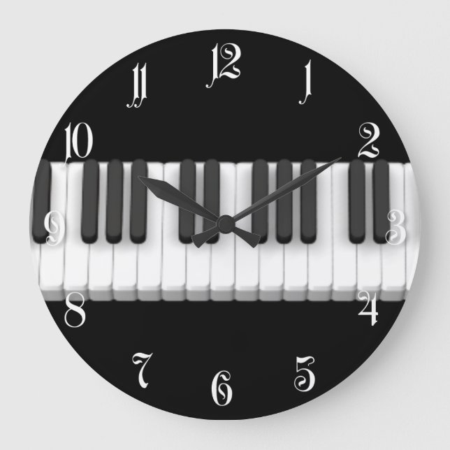 Piano keyboard large clock (Front)