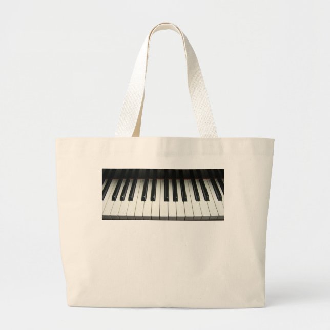 Piano Keyboard Large Tote Bag (Front)