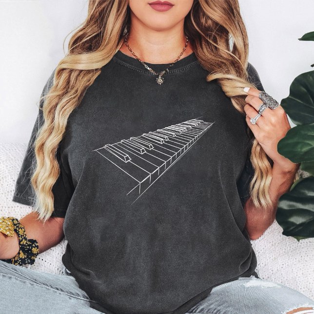 Piano Keyboard Line Art T-Shirt (Creator Uploaded)