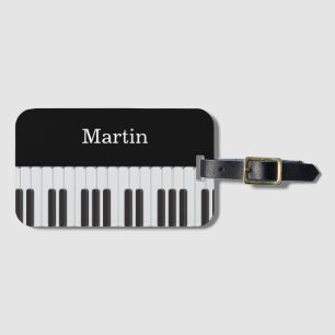 Piano keyboard luggage tag