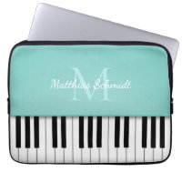 Piano Keyboard Monogrammed Personalised Aqua