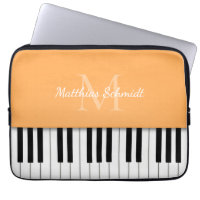 Piano Keyboard Monogrammed Personalised Orange