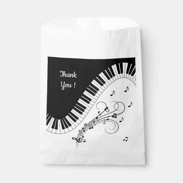 Piano Keyboard Music Design   Favour Bags (Front)