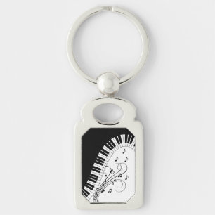 Piano Keyboard Music Design Key Ring