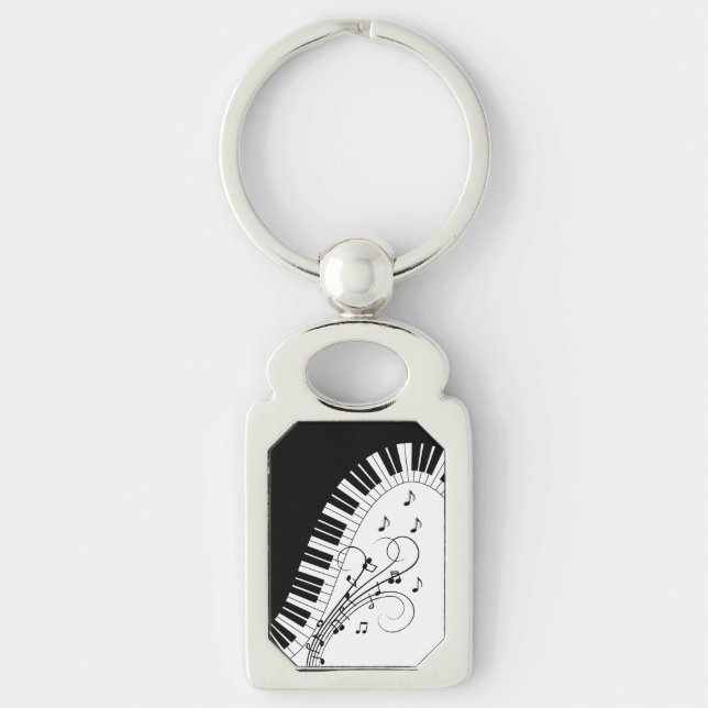 Piano Keyboard Music Design   Key Ring (Front)
