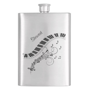 Piano Keyboard Music Design Personal Hip Flask
