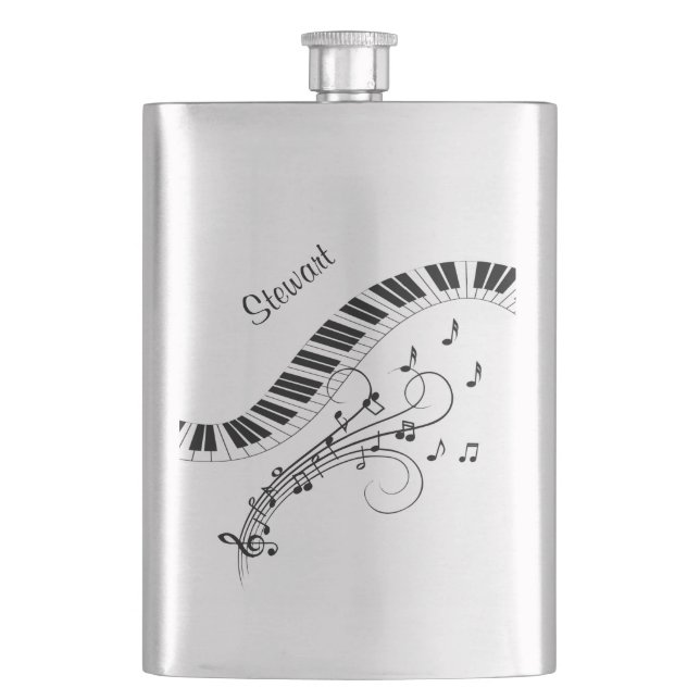 Piano Keyboard Music Design Personal Hip Flask (Front)
