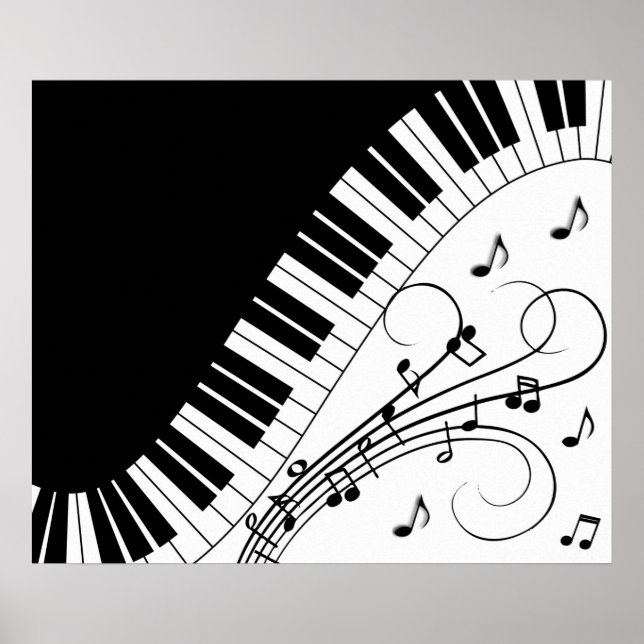 Piano Keyboard Music Design   Poster (Front)
