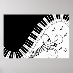 Piano Keyboard Music Design Poster