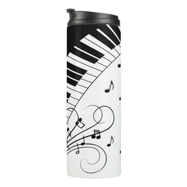 Piano Keyboard Music Design Thermal Tumbler (Rotated Right)