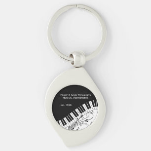 Piano Keyboard Music Design Two Lines Business Key Ring