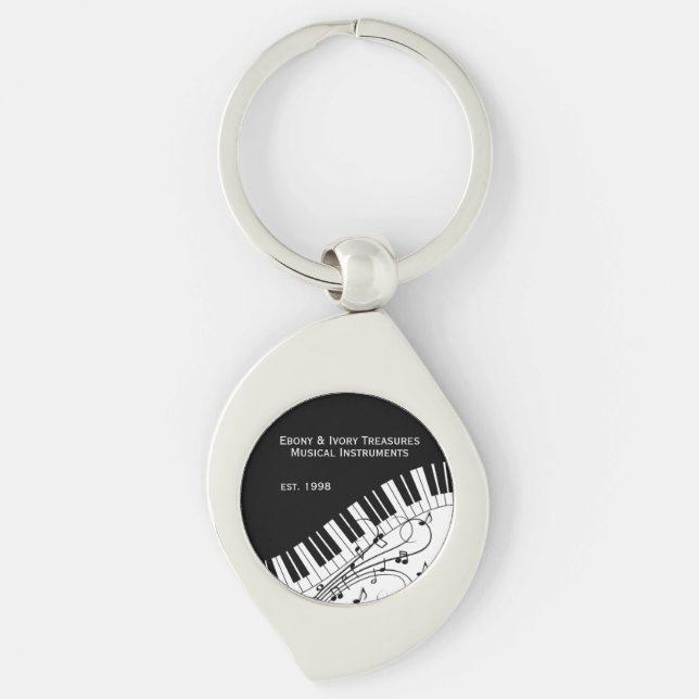 Piano Keyboard Music Design Two Lines Business  Key Ring (Front)