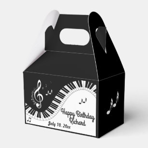 Piano Keyboard Music Design Two Text Areas Favour Box