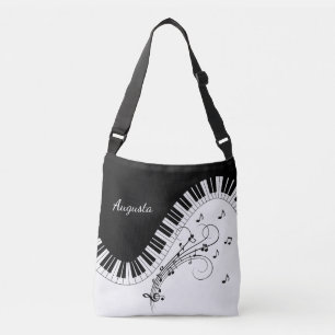 Piano Keyboard Music Design w/ Name Crossbody Bag