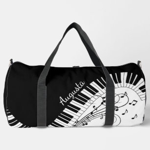 Piano Keyboard Music Design w/ Name Duffle Bag