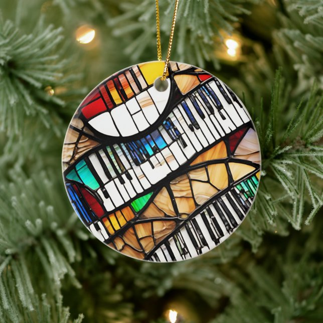 Piano Keyboard Music Instrument Ceramic Tree Decoration (Tree)