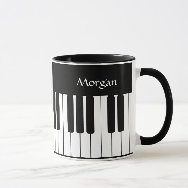 Piano Keyboard Music Personalised 2 Mug (Right)