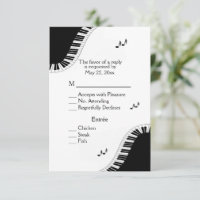 Piano Keyboard Music RSVP with Menu Choice