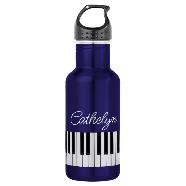 Piano Keyboard Music Teacher Name in Script 532 Ml Water Bottle (Front)