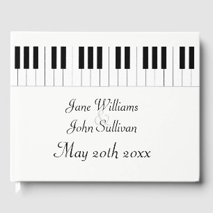 Piano Keyboard Music Themed Wedding Guestbook