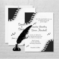 Piano Keyboard Music Wedding Theme Invitation