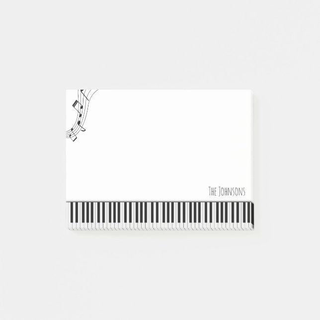 Piano Keyboard & Musical Notes (Front)