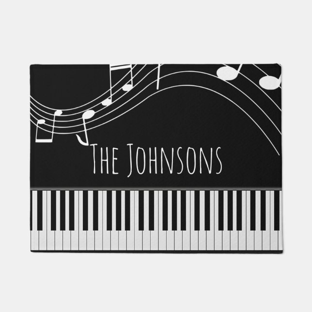 Piano Keyboard & Musical Notes Doormat (Front)