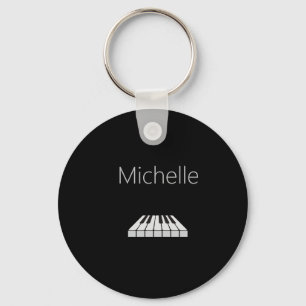 Piano Keyboard & Musical Notes Keychain