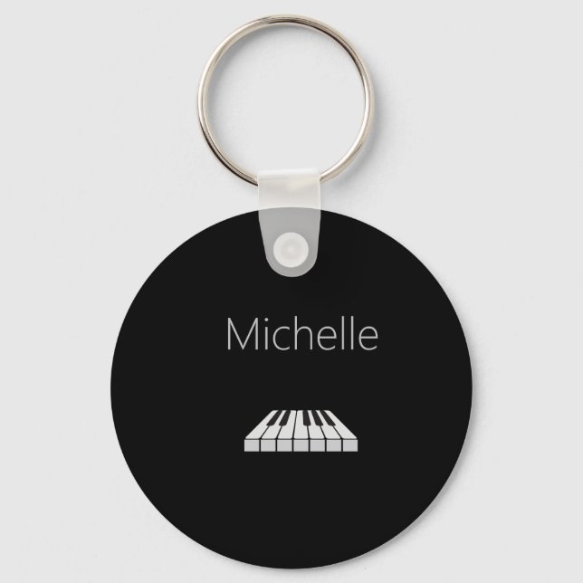 Piano Keyboard & Musical Notes Keychain (Front)