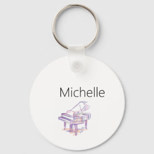 Piano Keyboard & Musical Notes Keychain