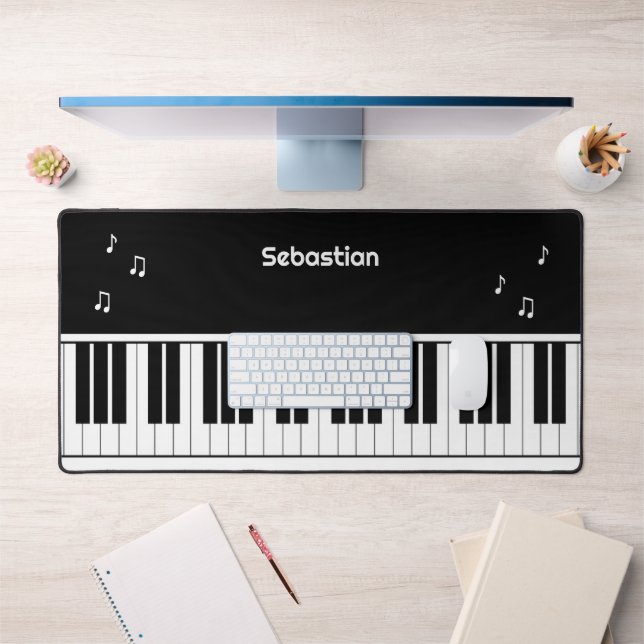 Piano Keyboard Musical Notes Personalised  Desk Mat (Office 1)