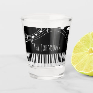 Piano Keyboard & Musical Notes Shot Glass