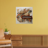 Piano Keyboard Organ Pipes Colourful Abstract
