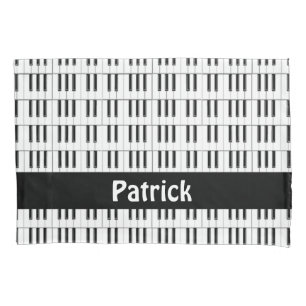 Piano keyboard pattern pillowcase